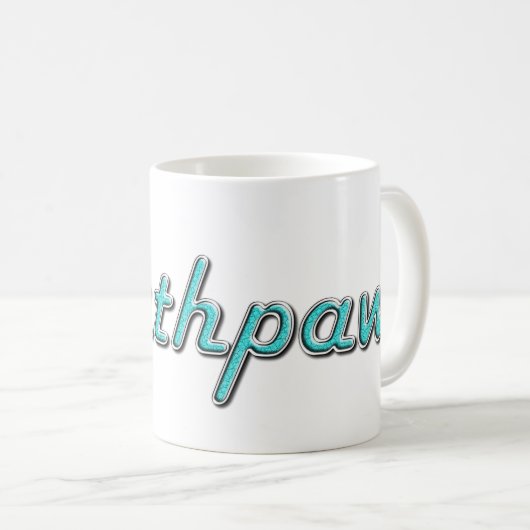 Retro Turquoise Southpaw Koffiemok (Voorkant rechts)