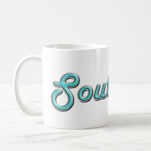 Retro Turquoise Southpaw Koffiemok (Links)
