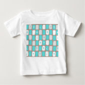 Retro Turquoise Starbursts Baby T-Shirt (Voorkant)