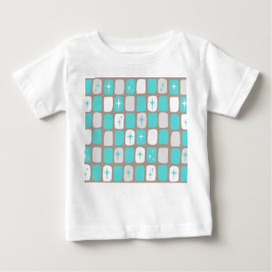 Retro Turquoise Starbursts Baby T-Shirt