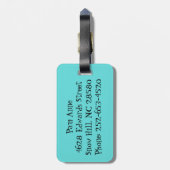 Retro Turquoise Starbursts Bagagelabel (Achterkant verticaal)