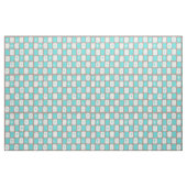 Retro Turquoise Starbursts Combed Cotton Fabric. Stof (Yard (91,4 cm))