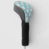 Retro Turquoise Starbursts Driver Hoesje Golfheadcover (Schuin)