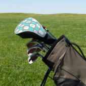 Retro Turquoise Starbursts Driver Hoesje Golfheadcover (Insitu)