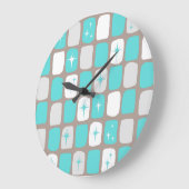 Retro Turquoise Starbursts  Grote Klok (Hoek)