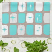 Retro Turquoise Starbursts Kitchen Towel Theedoek (Gevouwen)