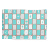 Retro Turquoise Starbursts Pillowcase Kussensloop (Achterkant)