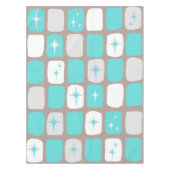 Retro Turquoise Starbursts Tablecloth *grote afdru Tafelkleed (Voorkant)