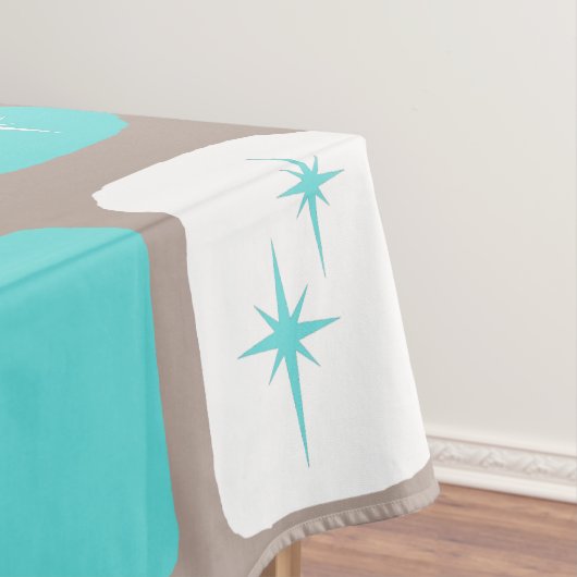 Retro Turquoise Starbursts Tablecloth *grote afdru Tafelkleed (Voorbeeld)