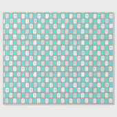 Retro Turquoise Starbursts Wrapping Paper Cadeaupapier (Vlak)