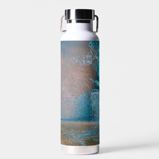 Retro Turquoise verf en roest Abstract Waterfles (Voorkant)