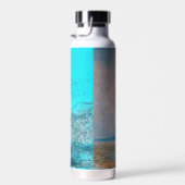 Retro Turquoise verf en roest Abstract Waterfles (Rechts)