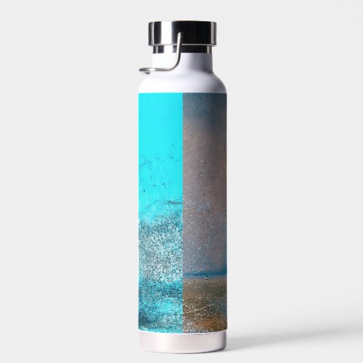 Retro Turquoise verf en roest Abstract Waterfles (Rechts)