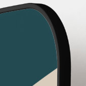 Retro Turquoise Vibe Overdwars Gestreepte Met Naam Pickleball Paddle (Links Detail)
