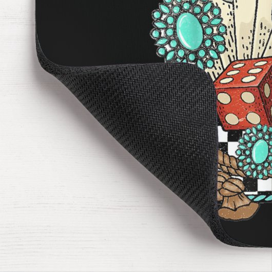 Retro Turquoise Western Wild West Cowboy Cowgirl  Muismat (Hoek)