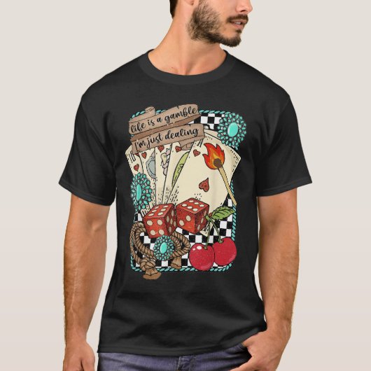 Retro Turquoise Western Wild West Cowboy Cowgirl  T-shirt (Voorkant)