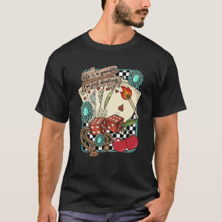 Retro Turquoise Westers Wilde Westen Cowboy Cowgir T-shirt
