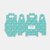 Retro Turquoise Witte Atoomsterren Bewerkbare Dank Bedankdoosjes (Uitgevouwen)