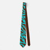 Retro Turquoise Zebra Print Stropdas (Voorkant)