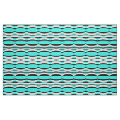 Retro Turquoise Zwart en Wit Op Art Geometrisch Stof (Fat Quarter)