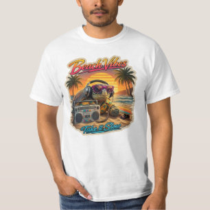 Retro Turtle Beach Sfeer - Koele Zomer Chill Grafi T-shirt