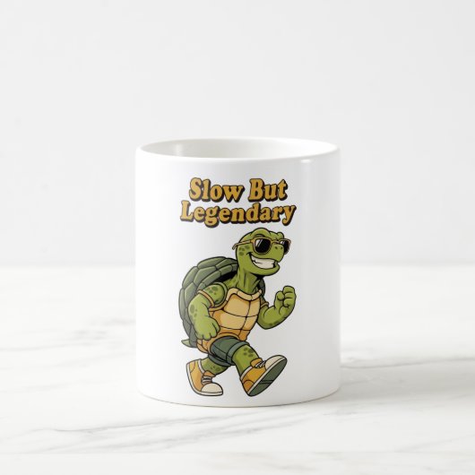 Retro Turtle Legendary Calm White Mug Koffiemok (Center)