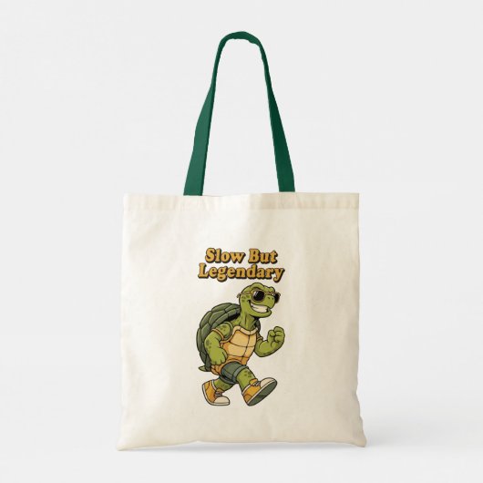 Retro Turtle Legendary Pace Canvas Tote Bag (Achterkant)