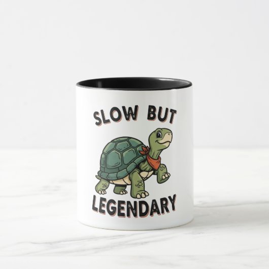 Retro Turtle Legendary Quote Color Inside Mug Mok (Midden)