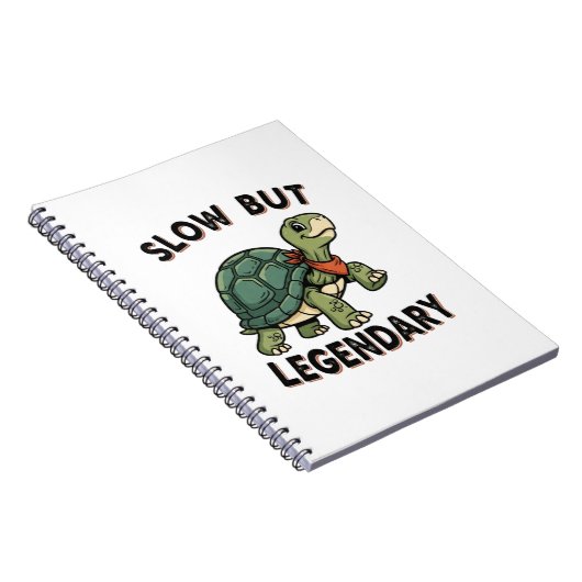 Retro Turtle Legendary Quote Lined Notebook Notitieboek (Rechterzijde)