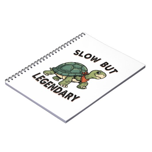 Retro Turtle Legendary Quote Lined Notebook Notitieboek (Linkerzijde)