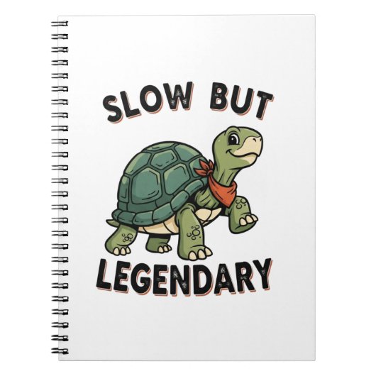 Retro Turtle Legendary Quote Lined Notebook Notitieboek (Voorkant)
