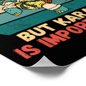 Retro Turtle School is belangrijk Karate is belang Poster (Hoek)