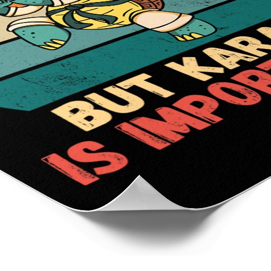 Retro Turtle School is belangrijk Karate is belang Poster (Hoek)