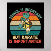Retro Turtle School is belangrijk Karate is belang Poster (Voorkant)