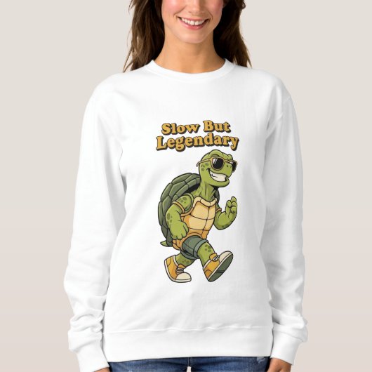 Retro Turtle Slow But Legendary Women’s Sweatshirt (Voorkant)