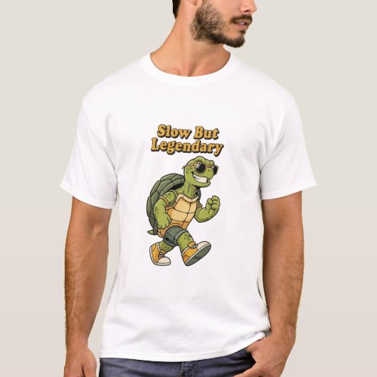 Retro Turtle Slow Legend Men’s Graphic T-Shirt (Voorkant)