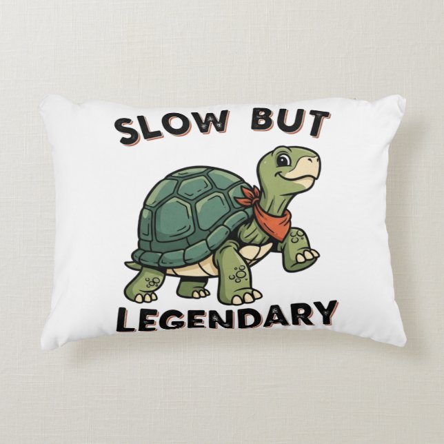 Retro Turtle Slow Legend Rectangular Pillow Accent Kussen (Voorkant)