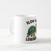Retro Turtle Slow Legend White Coffee Mug Koffiemok (Voorkant links)