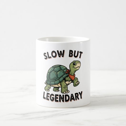 Retro Turtle Slow Legend White Coffee Mug Koffiemok (Center)