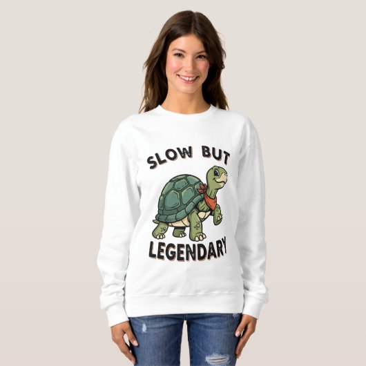 Retro Turtle Slow Legend Women’s Sweatshirt (Voorkant volledig)