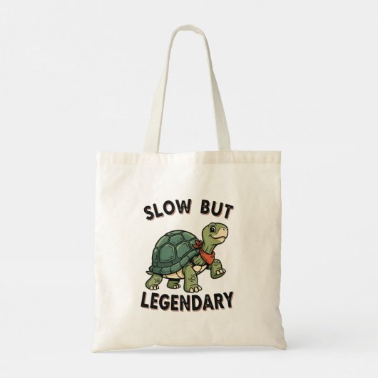 Retro Turtle Slow Life Canvas Tote Bag (Achterkant)