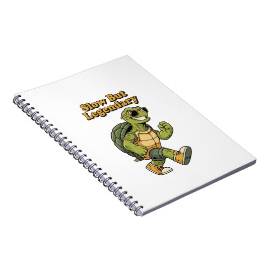 Retro Turtle Slow Living Lined Notebook Notitieboek (Rechterzijde)