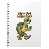 Retro Turtle Slow Living Lined Notebook Notitieboek (Voorkant)