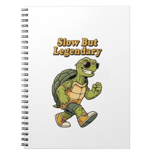 Retro Turtle Slow Living Lined Notebook Notitieboek (Voorkant)
