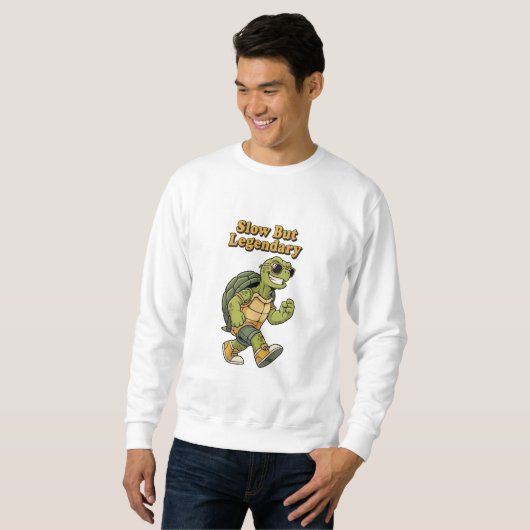 Retro Turtle Steady Legend Men’s Sweatshirt (Voorkant volledig)