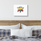 Retro Turtle T-Shirt Canvas Afdruk (Insitu (Slaapkamer))