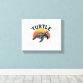 Retro Turtle T-Shirt Canvas Afdruk (Insitu (Houten vloer))