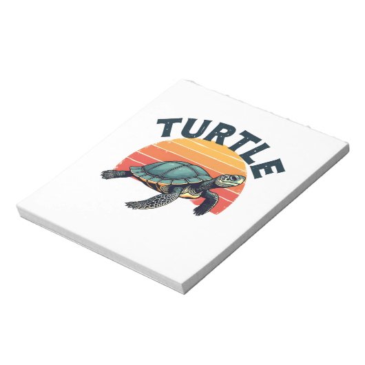 Retro Turtle T-Shirt Notitieblok (Linkerzijde)