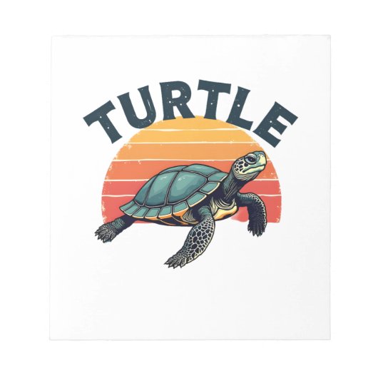Retro Turtle T-Shirt Notitieblok (Voorkant)