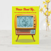 Retro TV Aangepaste Verjaardag Kaart (Gele Bloem)